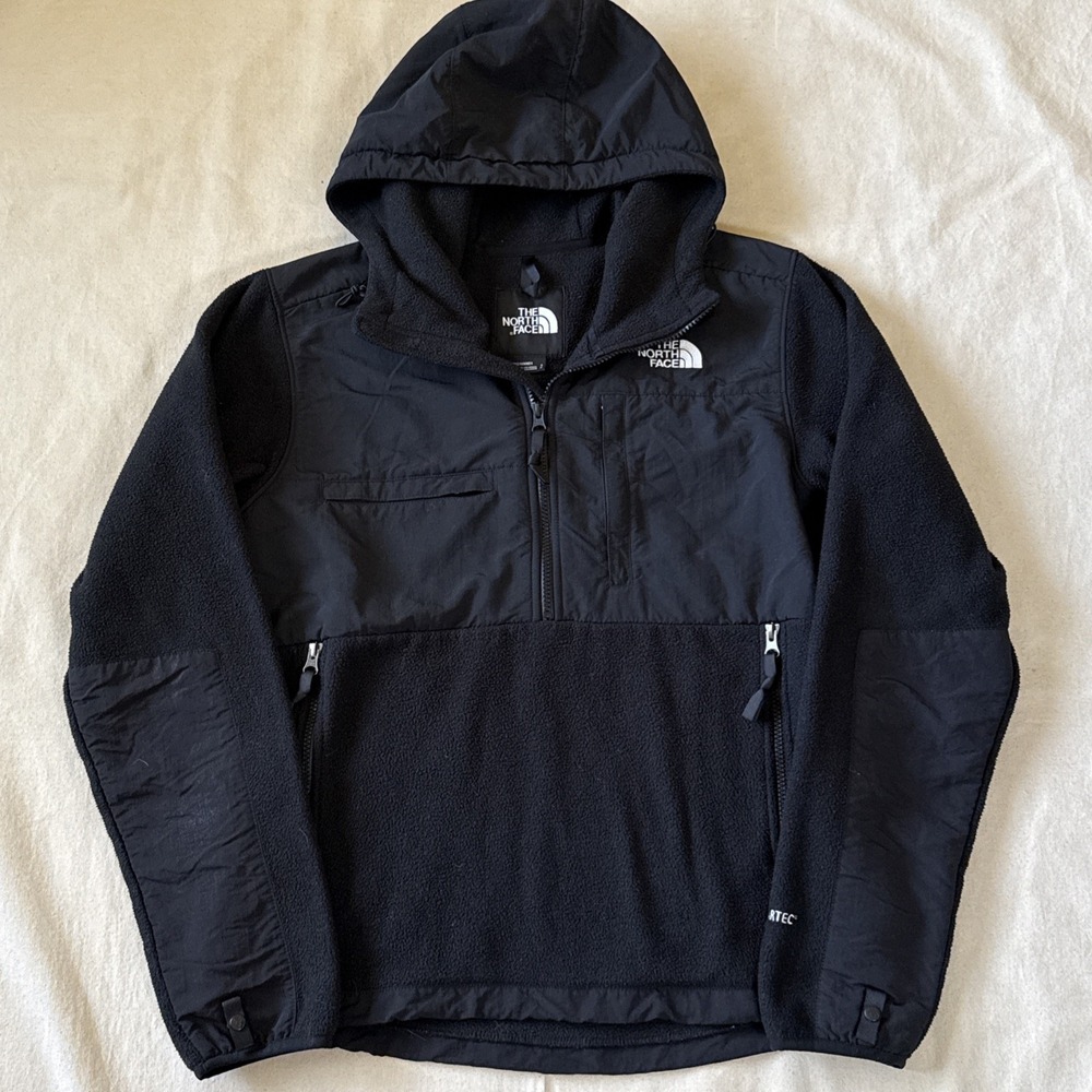 The North Face Denali Hoodie Mens Small Polartec Black Fleece Full Zip Jacket